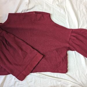 Free People Funnel Neck Bell Sleeve Sweater